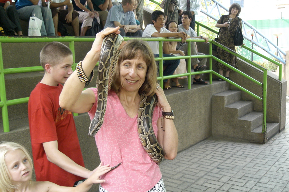 with a boa