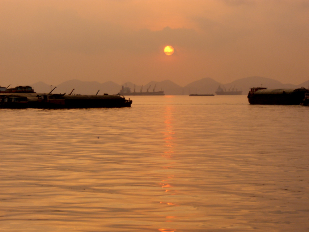 on the ferry to Sri Racha